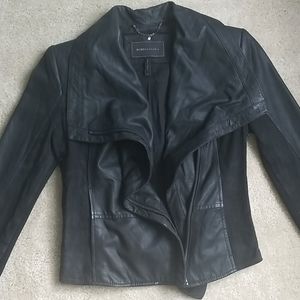 BCBG Max Axria Denny Draper leather jacket